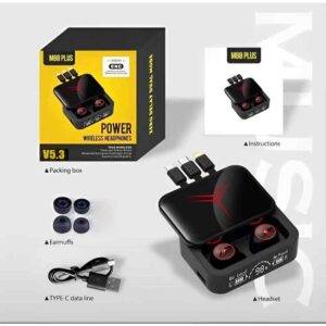 M88 V5.3 Dual Mode Zero Delay LED Display Wireless Earbuds Pakistan